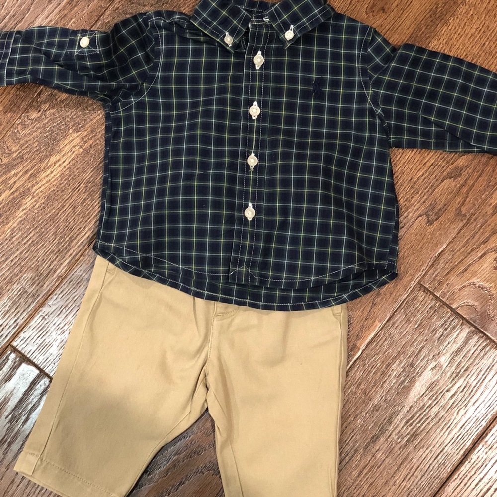Boys 3 month Ralph Lauren shirt and pants